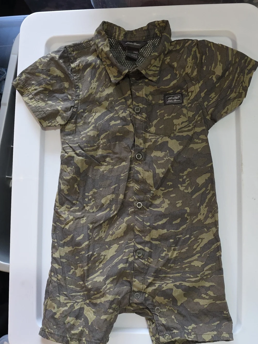 Eddie Bauer Toddler Camouflage Onesie in Green and Brown